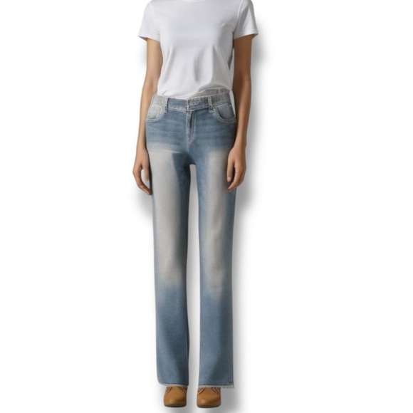 Rock & Roll Cowgirl Denim - Rock & Roll Cowgirl Boyfriend Jeans Blue Med Wash Bejeweled Pockets Faded 28